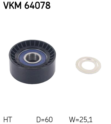 diržo įtempiklis, V formos rumbuotas diržas - VKM 64078 SKF